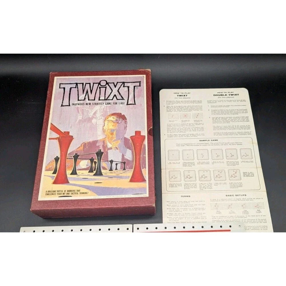 TWIXT Board Game - 3M Bookshelf Game Strategy Of Barriers - Vintage 1962